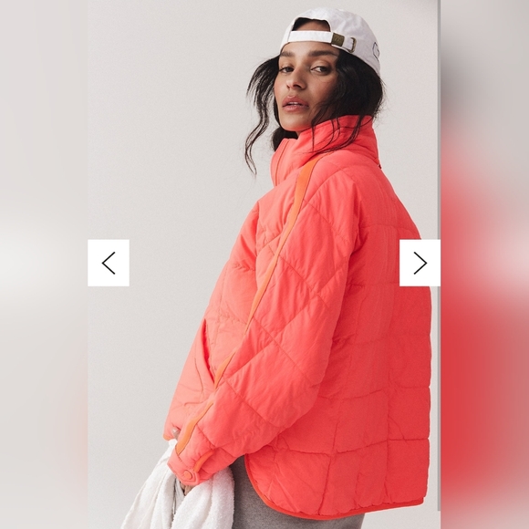 Free People Pippa packable puffer jacket hot watermelon - Picture 2 of 10
